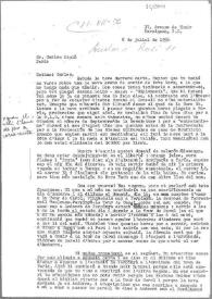Carta de Eugenio Xammar a Carlos Esplá, 8 de julio de 1956