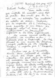 Carta de Eugenio Xammar a Carlos Esplá. Perpiñán, 13 de junio de 1957