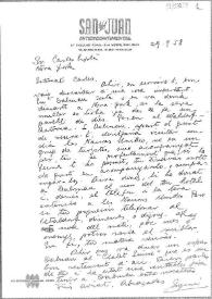 Carta de Eugenio Xammar a Carlos Esplá. San Juan, Isla Verde, 29 de septiembre de 1958