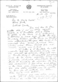 Carta de Eugenio Xammar a Carlos Esplá. Ginebra, 16 de octubre de 1959