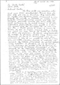 Carta de Eugenio Xammar a Carlos Esplá. Nueva York, 26 de abril de 1960