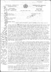 Carta de Eugenio Xammar a Carlos Esplá. Ginebra, 11 de febrero de 1961