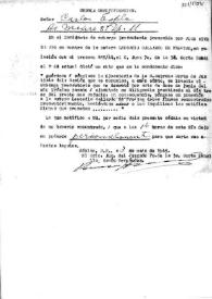 Cédula de notificación a Carlos Esplá. México, 3 de mayo de 1945
