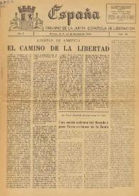 España : Órgano de la Junta Española de Liberación (JEL). Año I, número 38, 21 de octubre de 1944