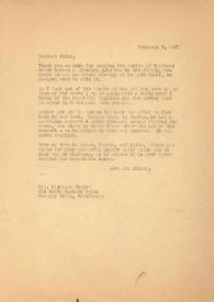Carta dirigida a Fania Chapro, 09-02-1962