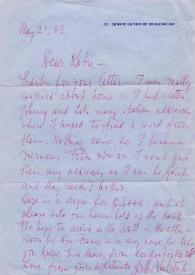 Carta dirigida a Katherine Cardwell. París (Francia), 21-05-1962