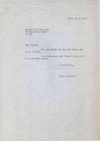 Carta dirigida a la Het Residentie Orkest. París (Francia), 25-05-1971