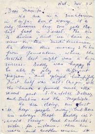 Carta dirigida a Aniela Rubinstein. Tel Aviv (Israel), 28-11-1951