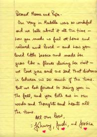 Carta dirigida a Aniela y Arthur Rubinstein