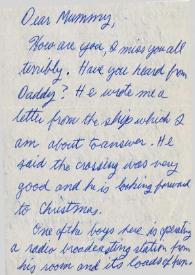 Carta dirigida a Aniela Rubinstein. Carpinteria, California (Estados Unidos)