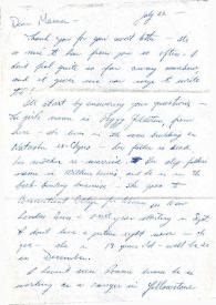 Carta dirigida a Aniela Rubinstein. Nueva York (Estados Unidos), 22-07-1955