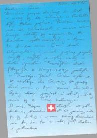 Carta dirigida a Aniela Rubinstein. Bale, 17-09-1985