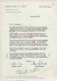 Carta dirigida a Arthur Rubinstein. Nueva York, 25-01-1967