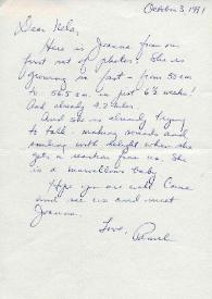 Carta dirigida a Aniela Rubinstein, 03-10-1991