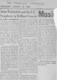 Artur (Arthur) Rubinstein and the S.F.Symphony in Brilliant Concert