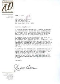 Carta dirigida a Aniela Rubinstein. Nueva York, 05-06-1991