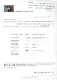 Carta dirigida a Aniela Rubinstein. París (Francia), 21-03-1992