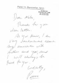 Carta dirigida a Aniela Rubinstein. Amagansett (Nueva York), 23-11-1992