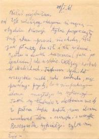 Carta dirigida a Aniela Rubinstein, 24-10-1961