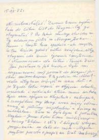 Carta dirigida a Aniela Rubinstein. Varsovia (Polonia), 15-12-1982