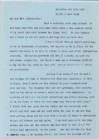 Carta dirigida a Aniela Rubinstein. Beaumont (California), 30-09-1947