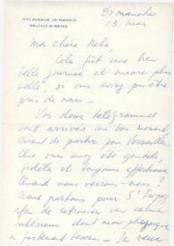 Carta dirigida a Aniela Rubinstein. París (Francia), 13-05-1962