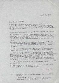 Carta dirigida a Aniela Rubinstein, 16-08-1963