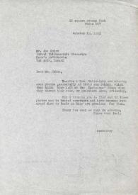Carta dirigida a Abe Cohen. París (Francia), 18-10-1969