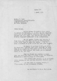 Carta dirigida a Johanna Beek. París (Francia), 09-04-1970