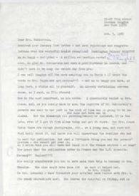 Carta dirigida a Aniela Rubinstein. Nueva York, 05-02-1973