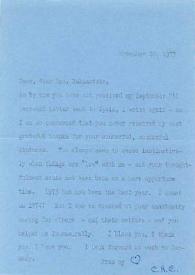 Carta dirigida a Aniela Rubinstein, 20-11-1973