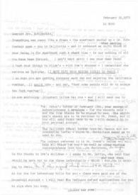 Carta dirigida a Aniela Rubinstein, 18-02-1975