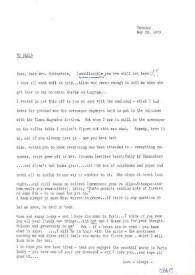 Carta dirigida a Aniela Rubinstein, 29-05-1979
