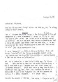 Carta dirigida a Aniela Rubinstein, 30-11-1979