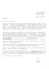 Carta dirigida a Aniela Rubinstein. Jackson Heights (Nueva York), 18-02-1980