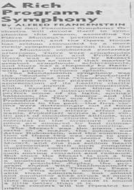 A Rich Program at Symphony