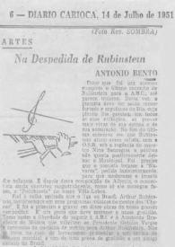 Na despedida de Rubinstein