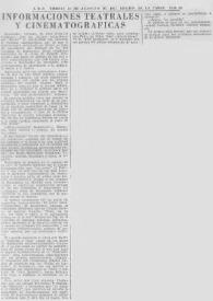 Informaciones teatrales y cinematograficas