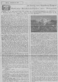 La fama con nombre propio : Arturo (Arthur) Rubinstein en Bogotá