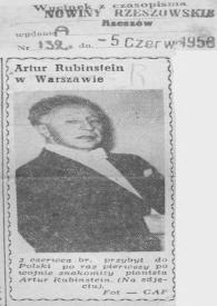 Artur (Arthur) Rubinstein w Warszawie