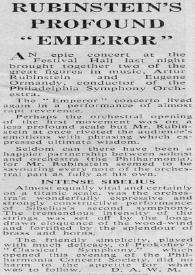 Rubinstein's profound 'Emperor'
