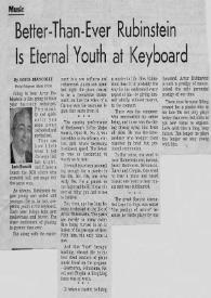 Better - than - ever Rubinstein is eternal youth at keyboard