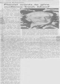 Revisiting Rubinstein : Pianist wants to give audience 'fresh blood' ; Still gets  stage fright : Rubinstein revisited