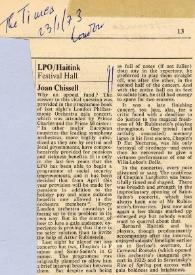 LPO / Haitink : Festival Hall
