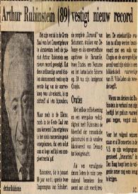 Arthur Rubinstein (89) vestigt nieuw record