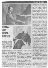 Noticias sobre Arturo (Arthur) Rubinstein