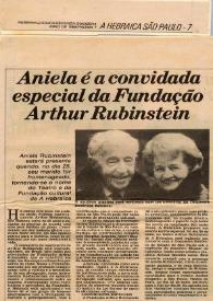 Aniela é a convidada especial da  Fundaçao Arthur Rubinstein