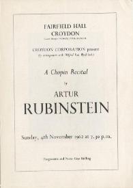 A Chopin Recital by Artur Rubinstein