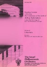 Festive Events celebrating the Centenary of the birth of Arthur Rubinstein : Series of 5 Recitals : con la Israel Philharmonic Orchestra : dirigido por Zubin Mehta