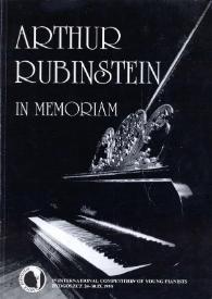 Arthur Rubinstein : In Memoriam : 1st International Competition Of Young Pianist